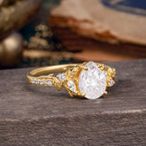 Nature-Inspired Classic Luxe 4-Prong Pear-Cut Moissanite Engagement Ring